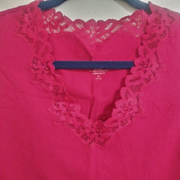 Elegant Red Lace Trim Sleeveless Blouse – Coldwater Creek, Size M (10-12) - Picture 6 of 8